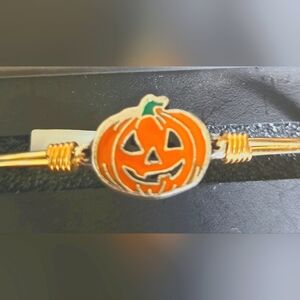 Luca+Danni Halloween Pumpkin Bracelet In Gold With Silver Accents Sized Petite.